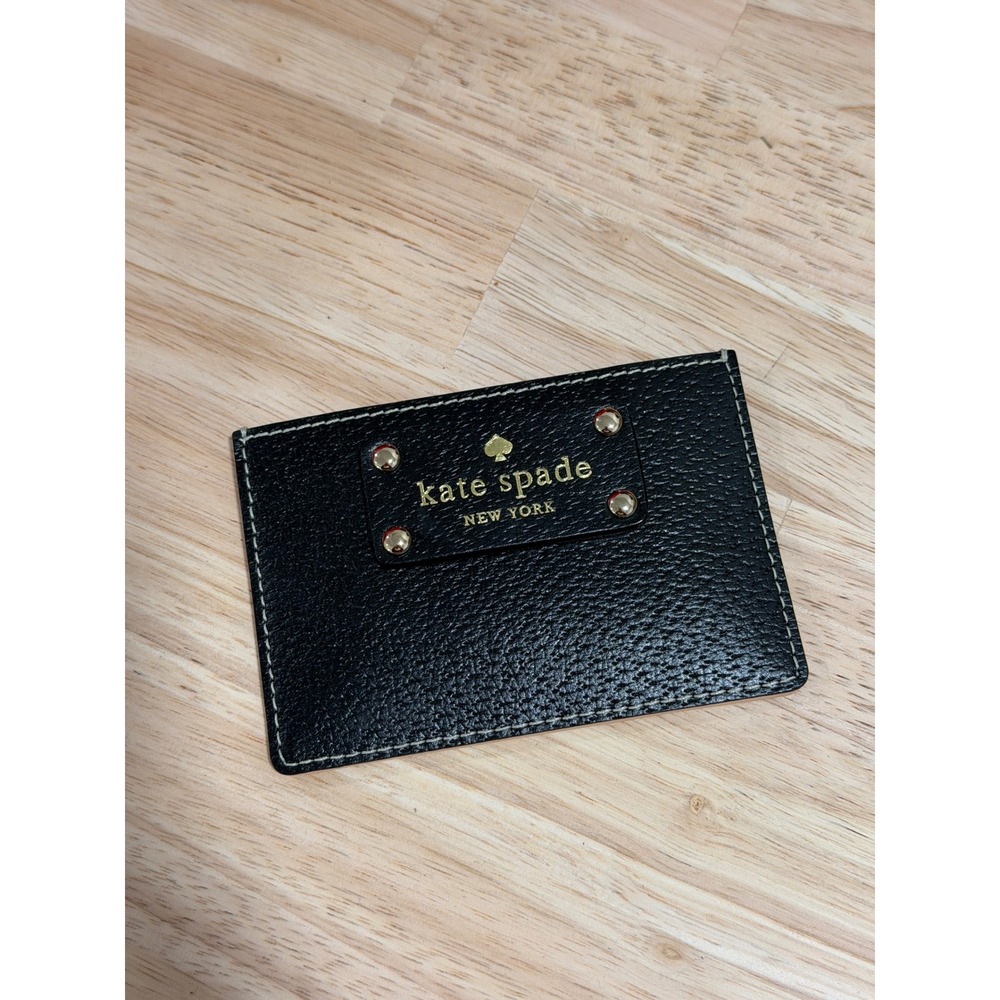 Kate Spade Card Holder Black Beige Women Accessories